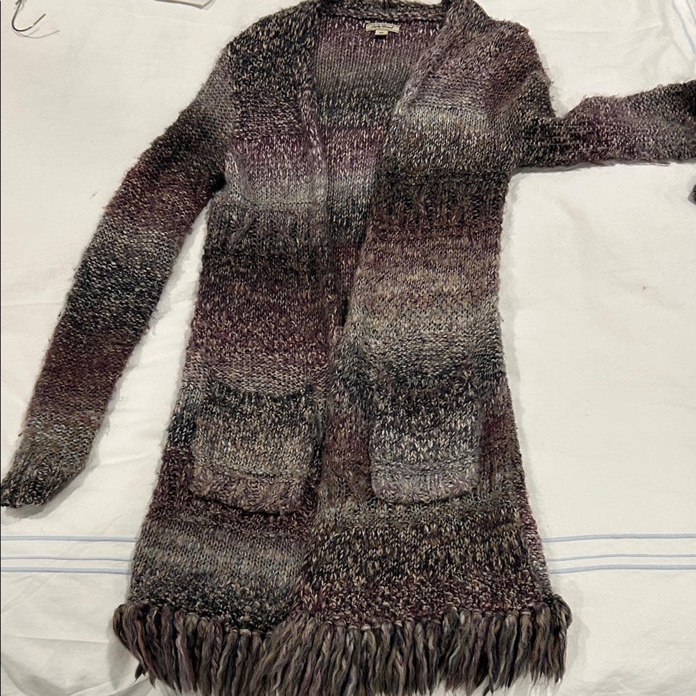 Lucky Brand Purple and Gray Women's Cardigan